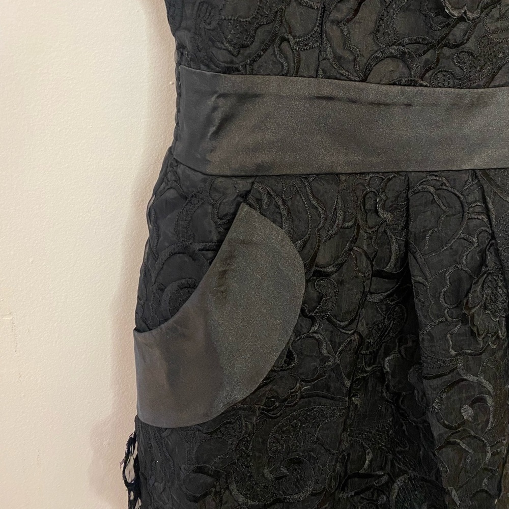 NWT Lucy Paris Black Lace Appliqué Cocktail Dress - Picture 9 of 16